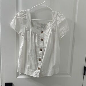 J. Crew Cream Button-Up Top